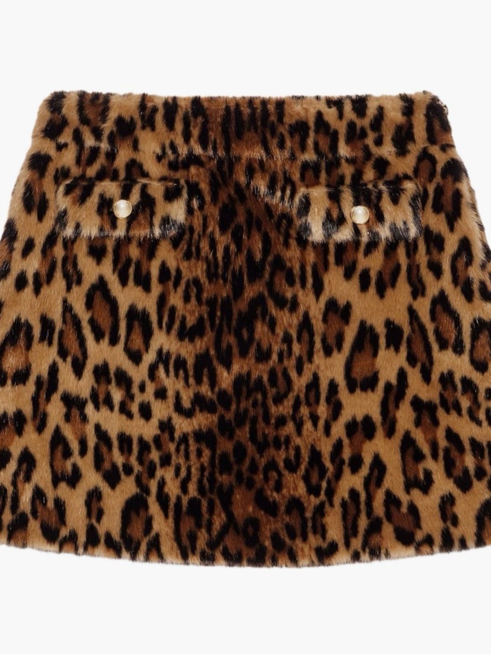 Maje Leopard cheetah Faux-Fur Mini Skirt -Brown new with tags